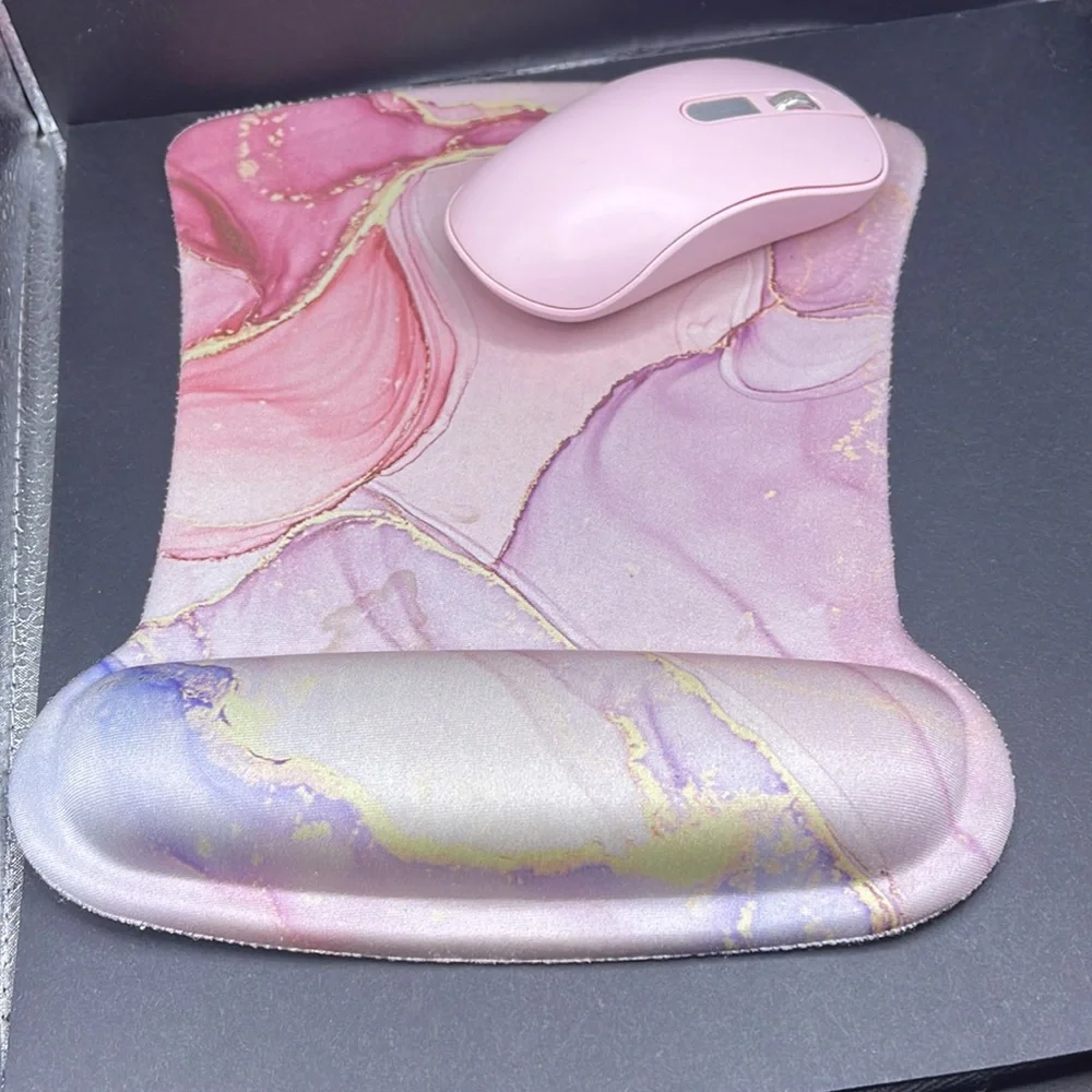 Pink MousePad & Wireless Mouse